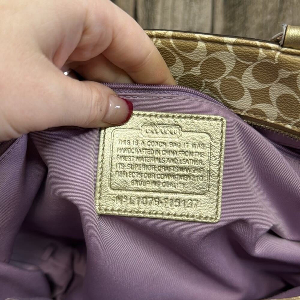 Coach Gold and Cream Shoulder Bag - Picture 12 of 12